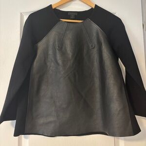 J.Crew leather front sweater XS